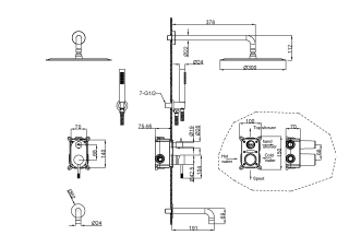 Душевой комплект Boheme Uno 464-2-CB брашированная медь